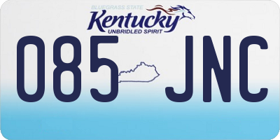 KY license plate 085JNC