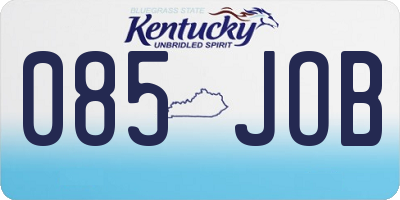 KY license plate 085JOB