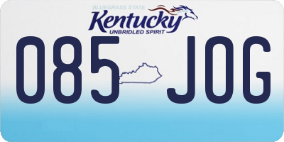 KY license plate 085JOG