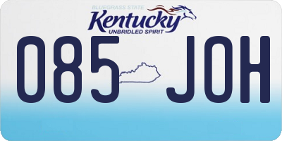 KY license plate 085JOH