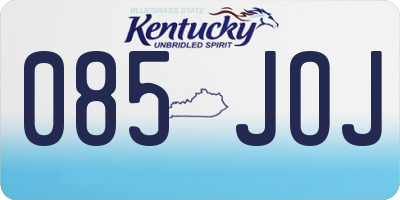 KY license plate 085JOJ