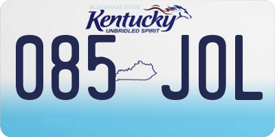 KY license plate 085JOL