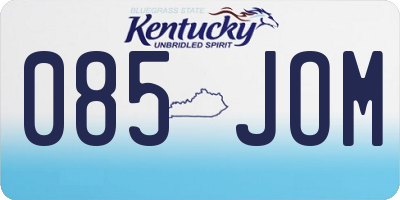 KY license plate 085JOM