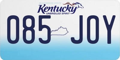 KY license plate 085JOY