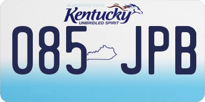 KY license plate 085JPB