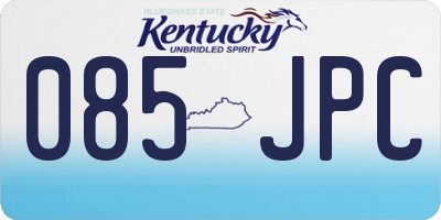 KY license plate 085JPC