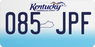 KY license plate 085JPF