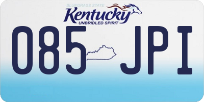 KY license plate 085JPI