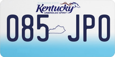 KY license plate 085JPO