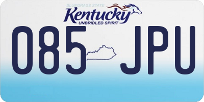 KY license plate 085JPU