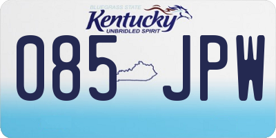 KY license plate 085JPW