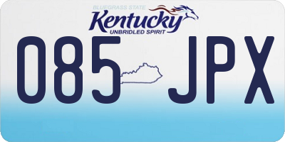 KY license plate 085JPX