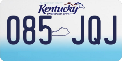 KY license plate 085JQJ