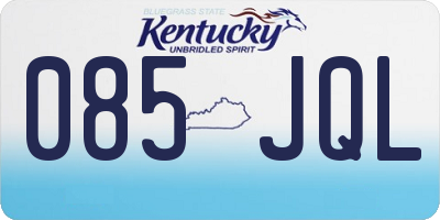 KY license plate 085JQL