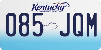 KY license plate 085JQM
