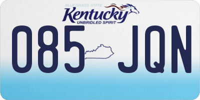 KY license plate 085JQN