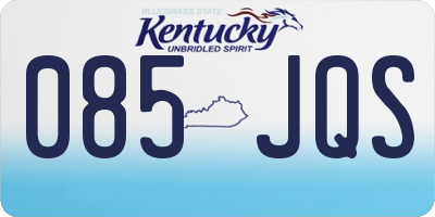 KY license plate 085JQS