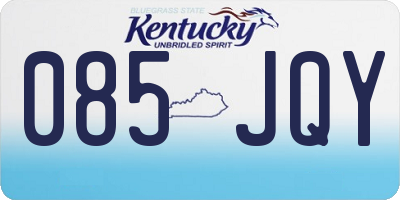 KY license plate 085JQY