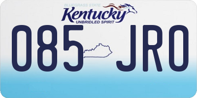 KY license plate 085JRO