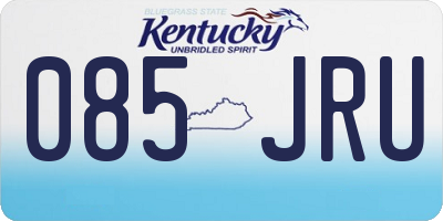 KY license plate 085JRU