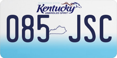 KY license plate 085JSC