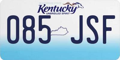 KY license plate 085JSF