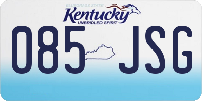 KY license plate 085JSG