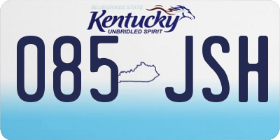KY license plate 085JSH
