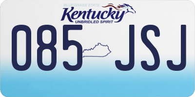 KY license plate 085JSJ