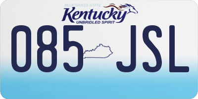 KY license plate 085JSL