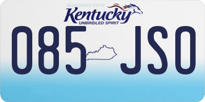 KY license plate 085JSO