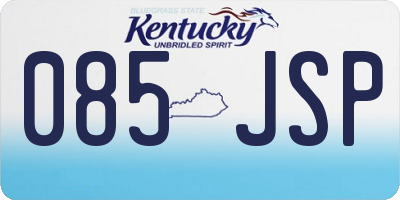 KY license plate 085JSP