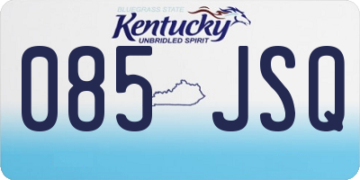 KY license plate 085JSQ