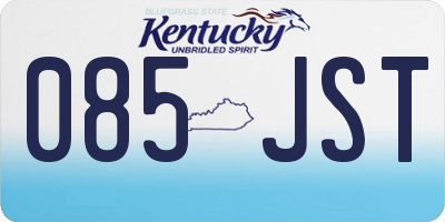 KY license plate 085JST