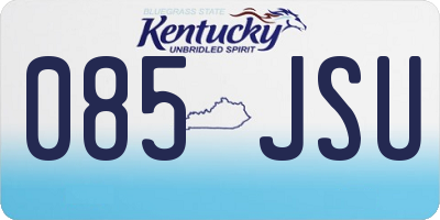KY license plate 085JSU
