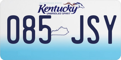 KY license plate 085JSY