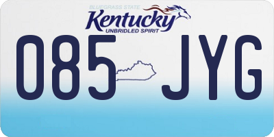 KY license plate 085JYG