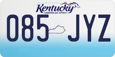 KY license plate 085JYZ