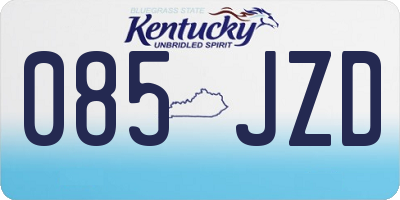 KY license plate 085JZD