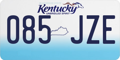 KY license plate 085JZE