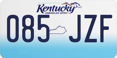 KY license plate 085JZF
