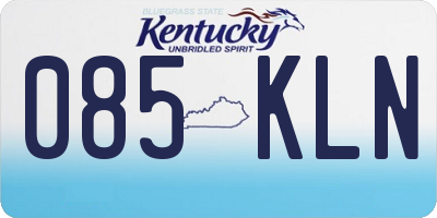 KY license plate 085KLN