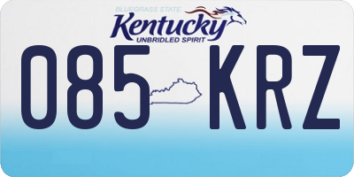 KY license plate 085KRZ