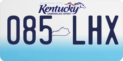 KY license plate 085LHX