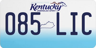 KY license plate 085LIC