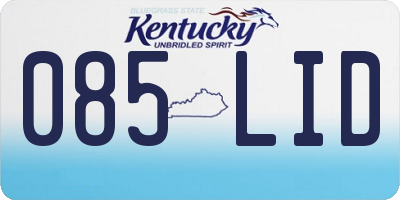 KY license plate 085LID