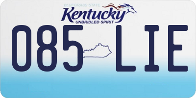 KY license plate 085LIE