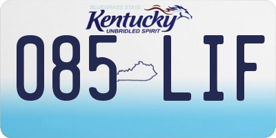 KY license plate 085LIF