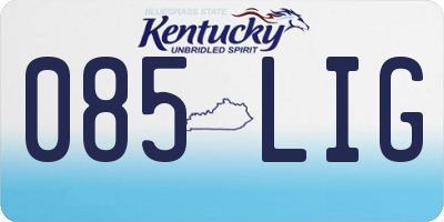 KY license plate 085LIG