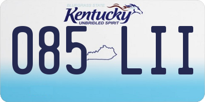 KY license plate 085LII
